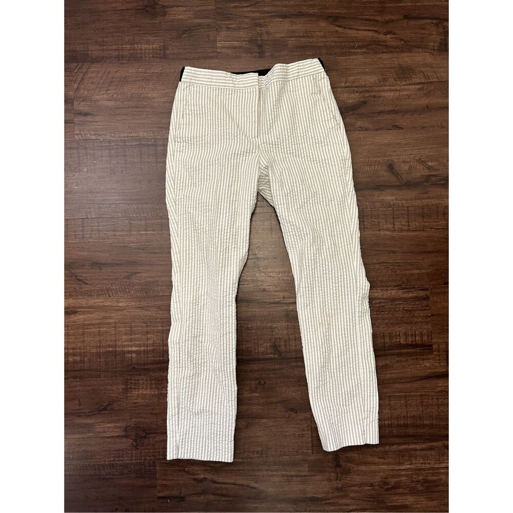 Zara Pinstripe White Tan Pants, Sz Small